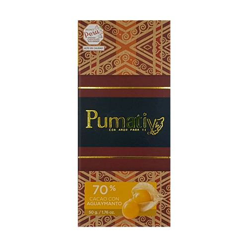 PUMATIY 70% CACAO CON AGUAYMANTO 50GR