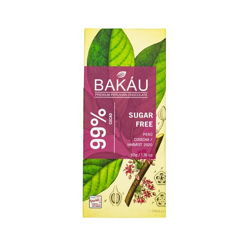 BAKAU CHOCOLATE CON STEVIA 99% 50GR