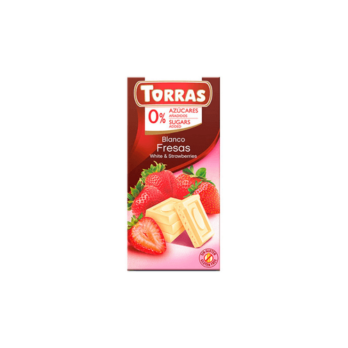 TORRAS CHOCOLATE BLANCO CON FRESAS  75GR