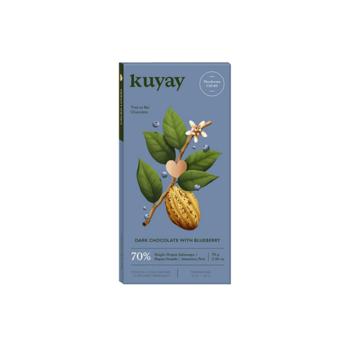 KUYAY CHOCOLATE BITTER CON BLUEBERRY 70%CACAO 70GR