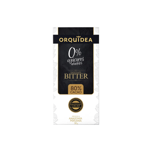 ORQUIDEA CHOCOLATE BITTER  0%AZUCAR 80%CACAO 90GR