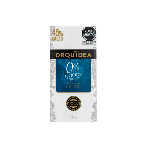 ORQUIDEA CHOCOLATE CON LECHE  0%AZUCAR 45% CACAO 90GR