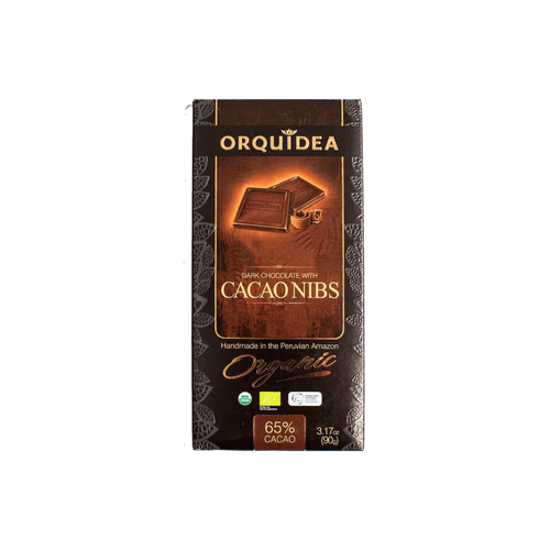 ORQUIDEA CHOCOLATE  DARK CACAO NIBS 65% 90GR