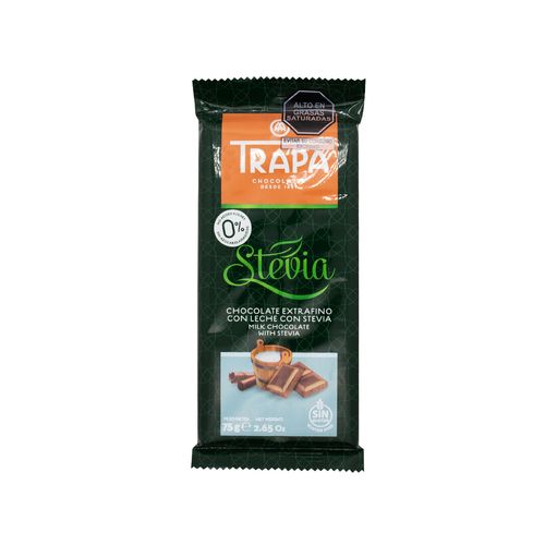 TRAPA STEVIA CHOCOLATE/LECHE 75GR