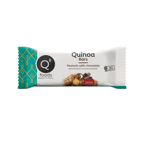FOODS  BARRA DE QUINOA CON MANI Y CHOCOLATE GLUTEN FREE 30GR