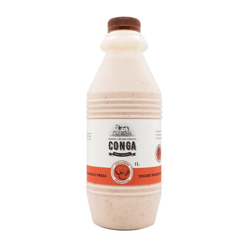 CONGA YOGURT PROBIOTICO DE FRESAS  1LT