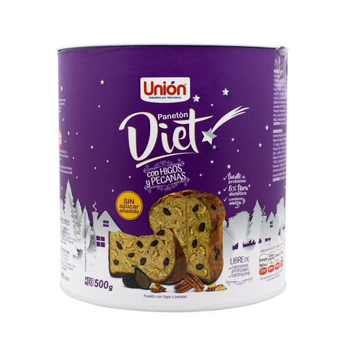 UNION PANETON DIET CON HIGOS Y PECANAS  500GR