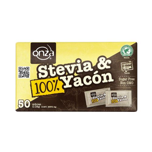 ONZA STEVIA CON YACON EN SACHETS X 50UND