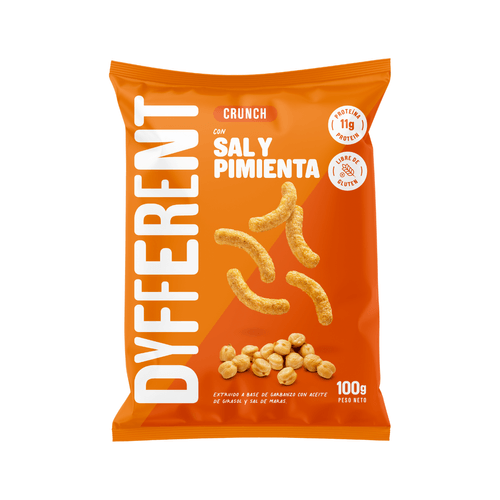 CRUNCH DE GARBANZO CON SAL DE MARAS Y PIMIENTA DYFFERENT 100GR