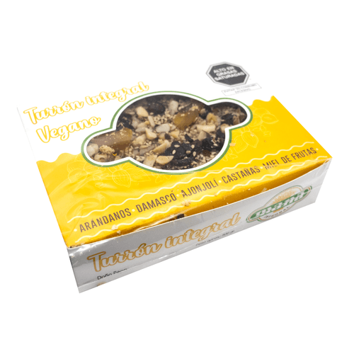 MANA TURRON INTEGRAL VEGANO CON ARANDANOS Y DAMASCO 500GR