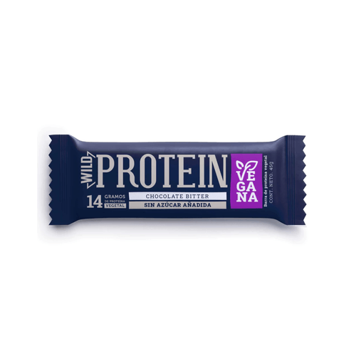 BARRA ENERGETICA CHOCOLATE BITTER VEGANA SIN AZUCAR WILD PROTEIN 45GR