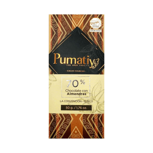 PUMATIY CHOCOLATE CACAO CON ALMENDRA 50GR