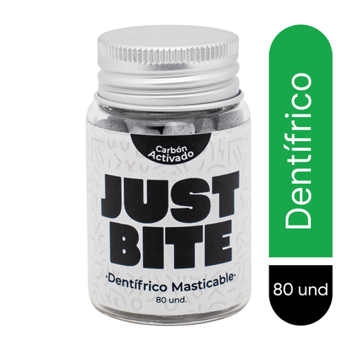 JUST BITE DENTRIFICO MASTICABLE CARBON ACTIVADO