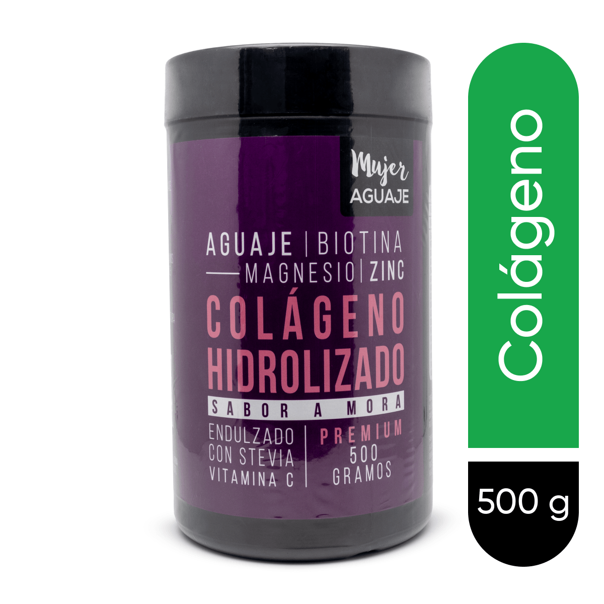 COLAGENO HIDROLIZADO CON AGUAJE BIOTINA MAGNESIO Y ZINC SABOR A MORA ...