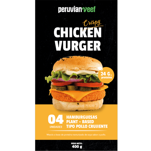 CHICKEN VURGER CRISPY PERUVIAN VEEF 4UND