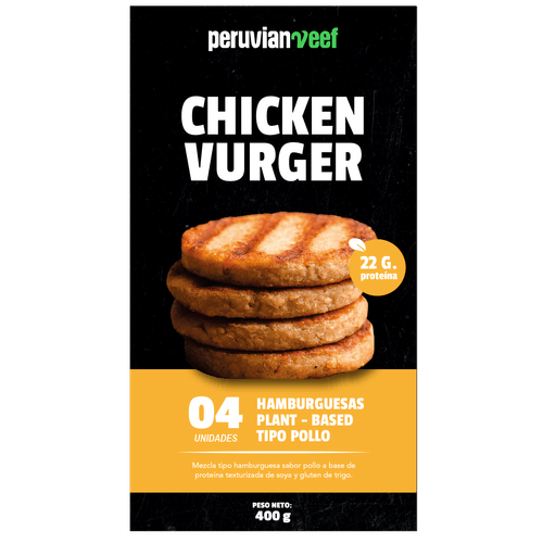 PERUVIAN VEEF CHICKEN VURGER VEGANO 400GR