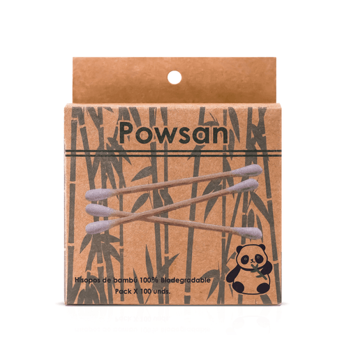 POWSAN HISOPOS DE BAMBU X 100UNID