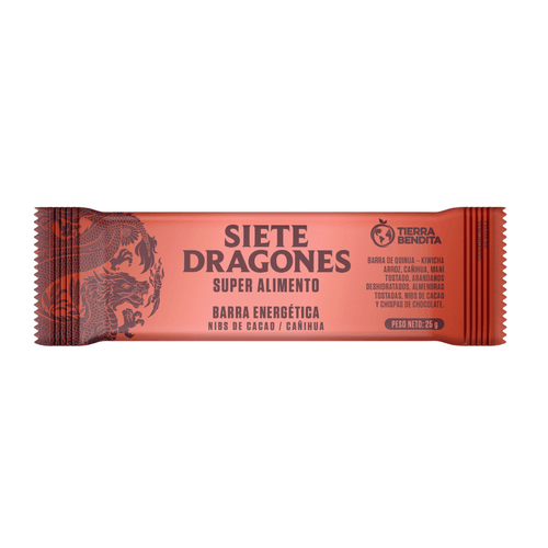 SIETE DRAGONES BARRA ENERGETICA CACAO Y CAÑIHUA 25GR