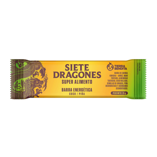 SIETE DRAGONES BARRA ENERGETICA COCO Y PIÑA 25GR