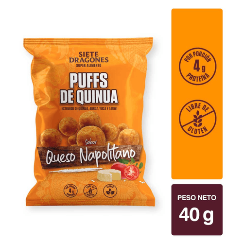 PUFF DE QUINUA SABOR A NAPOLITANO SIETE DRAGONES 100GR