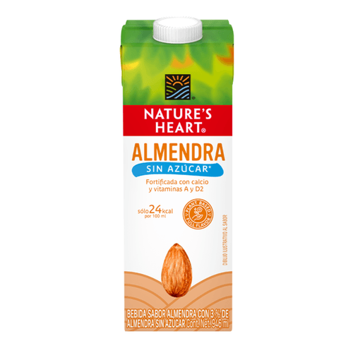 BEBIDA DE ALMENDRA SIN AZUCAR NATURE'S HEART 946ML