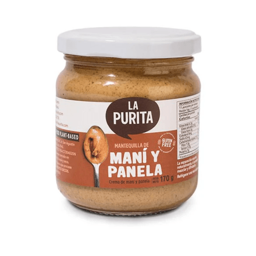 MANTEQUILLA DE MANI CON PANELA LA PURITA 170GR