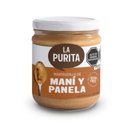 MANTEQUILLA DE MANI CON PANELA LA PURITA 410GR