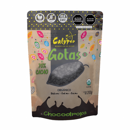 CALYPSO GOTAS DE CHOCOLATE AL 70% CACAO EN BOLSA 200GR