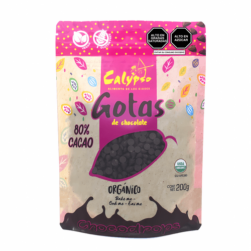 CALYPSO GOTAS DE CACAO 80% BOLSA 200GR