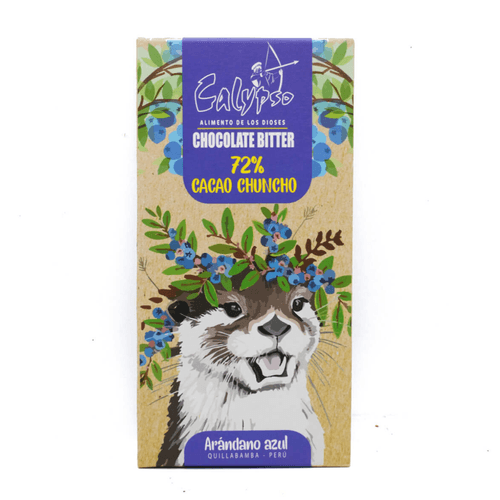 CALYPSO CHOCOLATE BITTER 72% CACAO CON ARANDANO AZUL 50GR