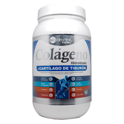 COLAGENO+CARTILAGO DE TIBURÓN+VITAMINAS+MINERALES BIOCENTER 1Kg