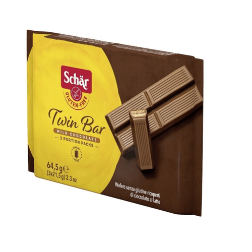 SCHAR TWIN BAR MILK CHOCOLATE 3 PORTION PACKS 64.5GR
