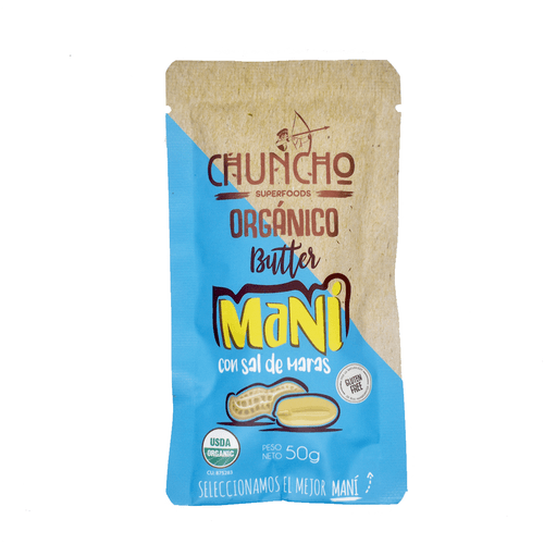 CHUNCHO MANTEQUILLA DE MANI C/SAL DE MARAS EN SACHET 50GR