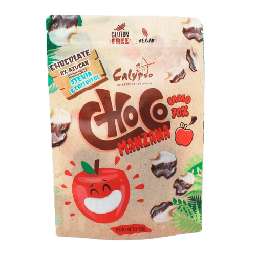 CALYPSO CHOCO MANZANA 70% 0% AZUCAR DOYPACK 50GR