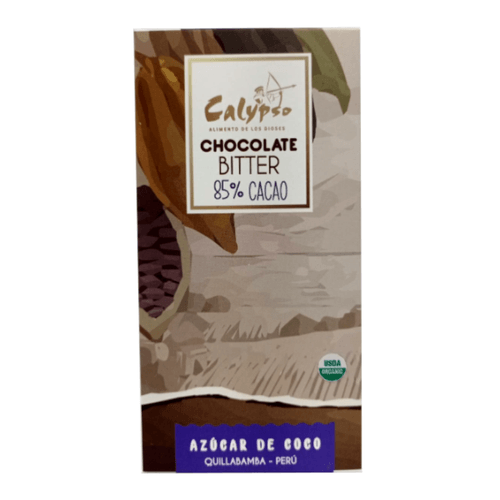 CALYPSO CHOCOLATE BITTER 85% C/AZUCAR DE COCO 50GR