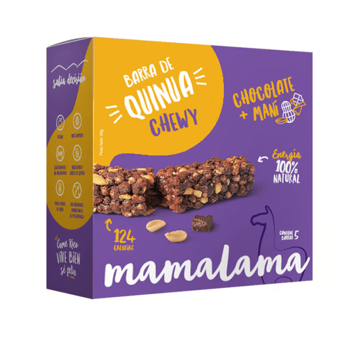 MAMALAMA BARRA CHEWY CHOCO MANI CAJA X 5