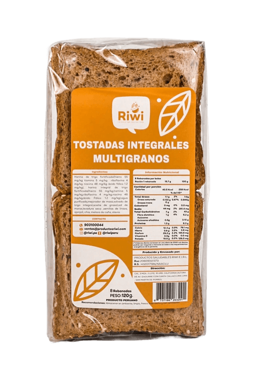 RIWI TOSTADAS INTEGRALES MULTIGRANOS 8 REBANADAS