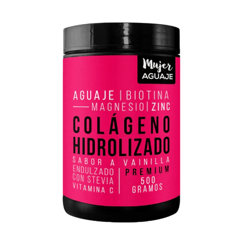COLAGENO HIDROLIZADO CON AGUAJE BIOTINA MAGNESIO Y ZINC SABOR VAINILLA MUJER AGUAJE 500GR