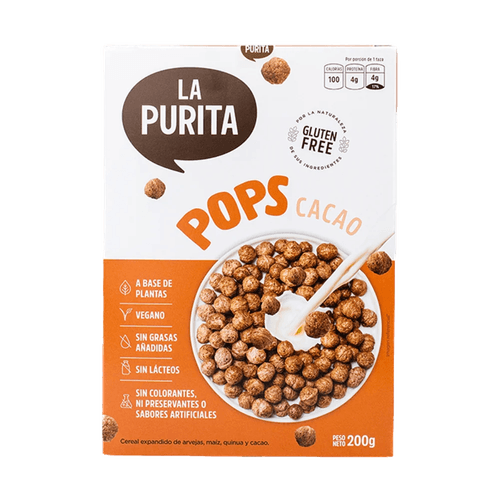 CEREAL POPS CACAO LA PURITA 200GR