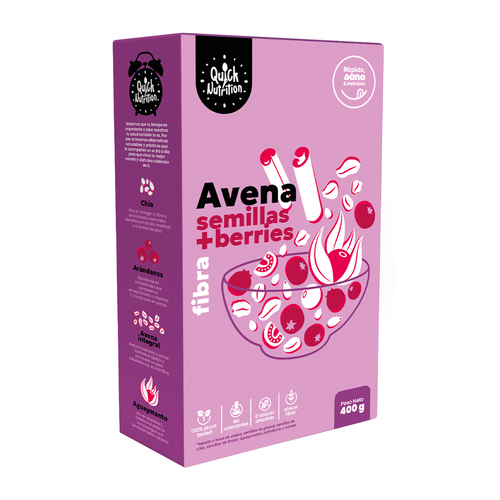 AVENA SEMILLAS + BERRIES (FIBRA) QUICK NUTRITION 400GR