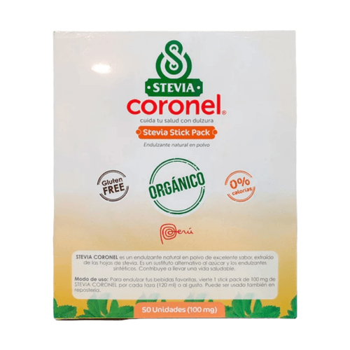 STEVIA STICK PACK CORONEL 50 UNID