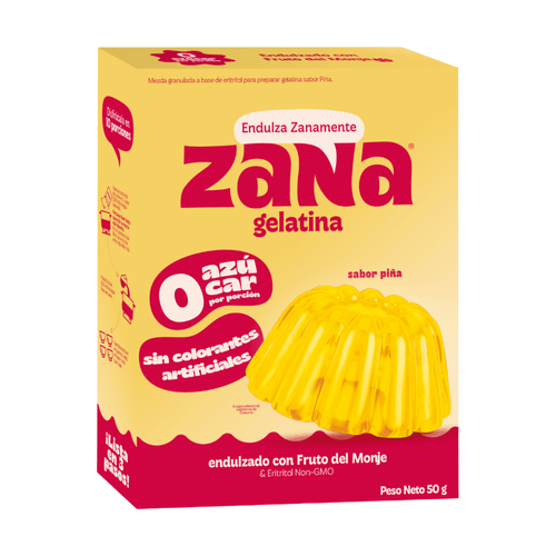 GELATINA SIN AZUCAR SABOR PIÑA ZANA 50GR