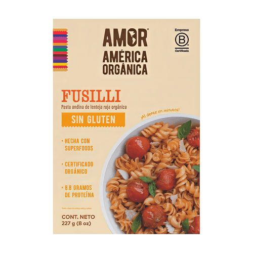 AMERICA ORGANICA PASTA ANDINA LENTEJA FUSILLI X227GR