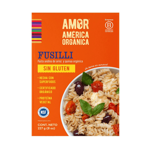 PASTA CORTA ANDINA FUSILLI AMÉRICA ORGÁNICA 227GR