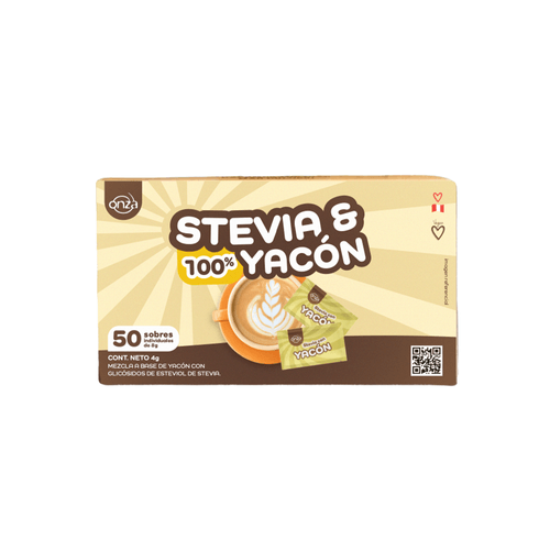 ONZA STEVIA CON YACON EN SACHETS X 50UND