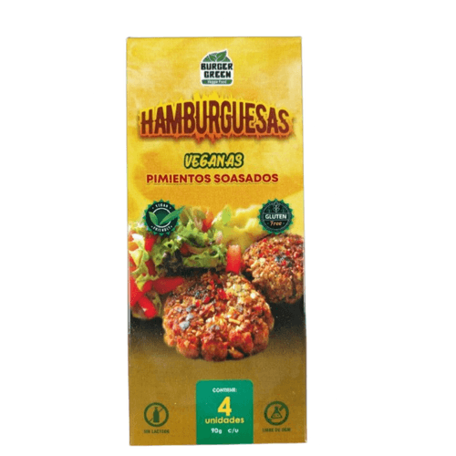 HAMBURGUESA DE QUINUA CON PIMIENTOS SOASADOS 4UND BURGER GREEN 90GR C/U