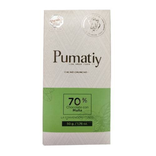 PUMATIY CHOCOLATE CON CACAO Y MUÑA 50GR