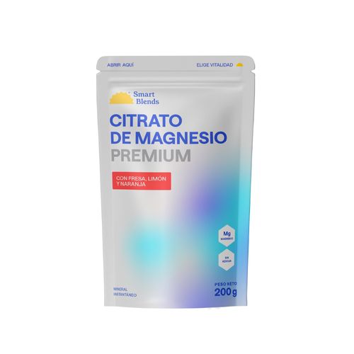 CITRATO DE MAGNESIO CON FRESA LIMON Y NARANJA SMART BLENDS X200GR