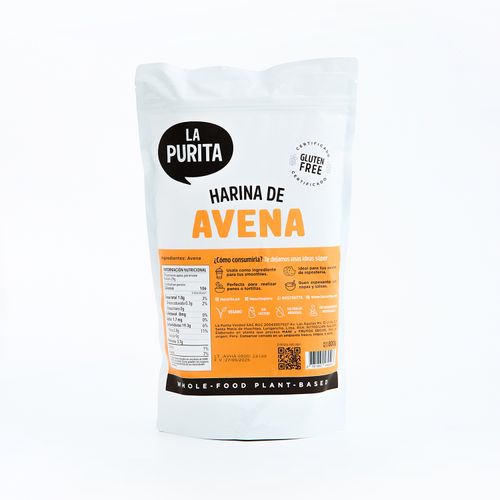 HARINA DE AVENA SIN GLUTEN LA PURITA X 800G