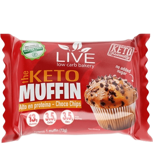 MUFFIN KETO CHOCO CHIPS LIVE LOW CARB X 72GR